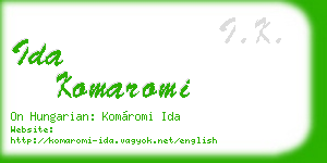 ida komaromi business card